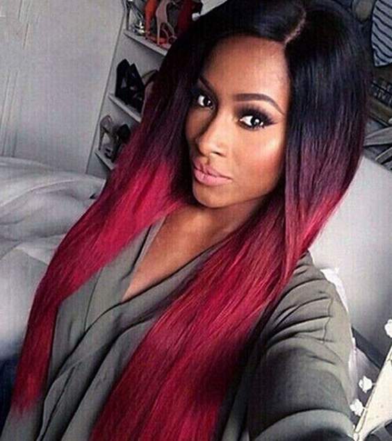 This long burgundy ombre will you you an elegant look.